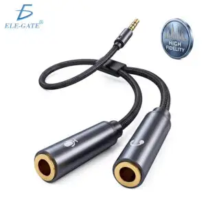 Adaptador Splitter Divisor 3.5mm 1M Audio y Micrófono 1 a 2 para PC, Laptop y Audífonos