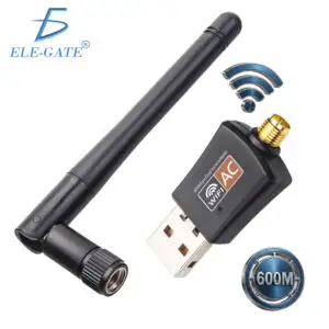 Adaptador USB WiFi 600 Mbps Dual Band Dongle Inalámbrico 802.11AC con Antena para PC