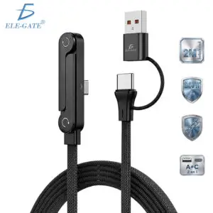 Cable 2 en 1 USB-C + A de 2 metros con carga rápida de hasta 240W