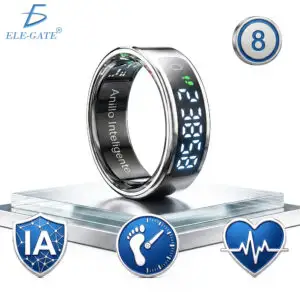 Anillo Inteligente de Salud 5ATM con Pantalla, SpO2, Ritmo Cardíaco, Sueño y Actividad