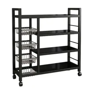 Estantería Organizadora de Cocina de 4 Niveles con Canastillas para Frutas Verduras y Electrodomésticos