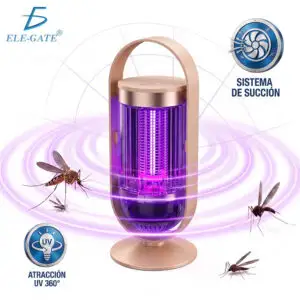 Lámpara Atrapa Mosquitos UV 360° con Succión, 28 x 12 cm